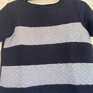 jcpenney Quilted Navy and Light Gray Striped Pullover Hoodie